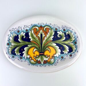 Decorative Oval Ceramic Platter - Multicolor